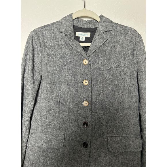 Sundance Womens Blazer Linen Blend Gray Minimalist Quiet Luxury Capsule Size Med - Picture 3 of 8